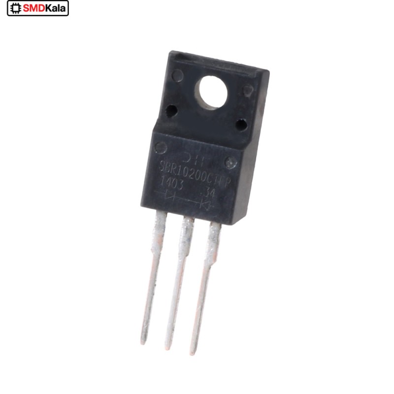 دوبل دیود SBR10200CTFP 200V-10A پکیج TO-220FP