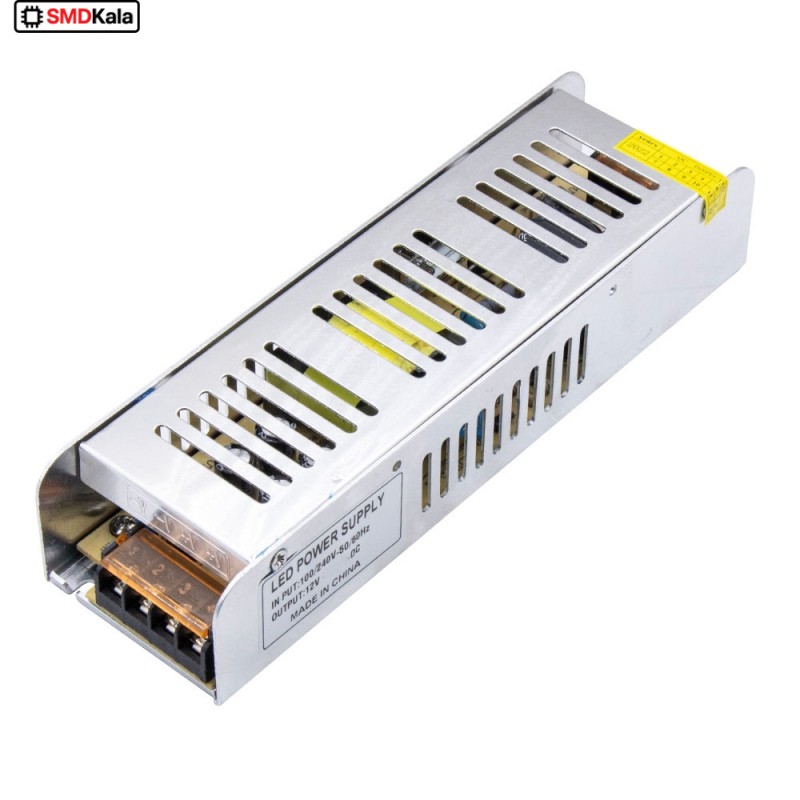 تغذیه سوئیچینگ فلزی 12 ولت 20 آمپر 12V-20A باریک Slim