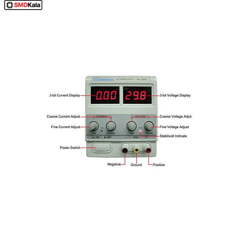منبع تغذیه دیجیتال 0 تا 30 ولت 5 آمپر PS-305D