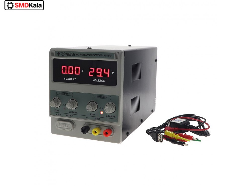 منبع تغذیه دیجیتال 0 تا 30 ولت 5 آمپر GORDAK مدل PS-3005D