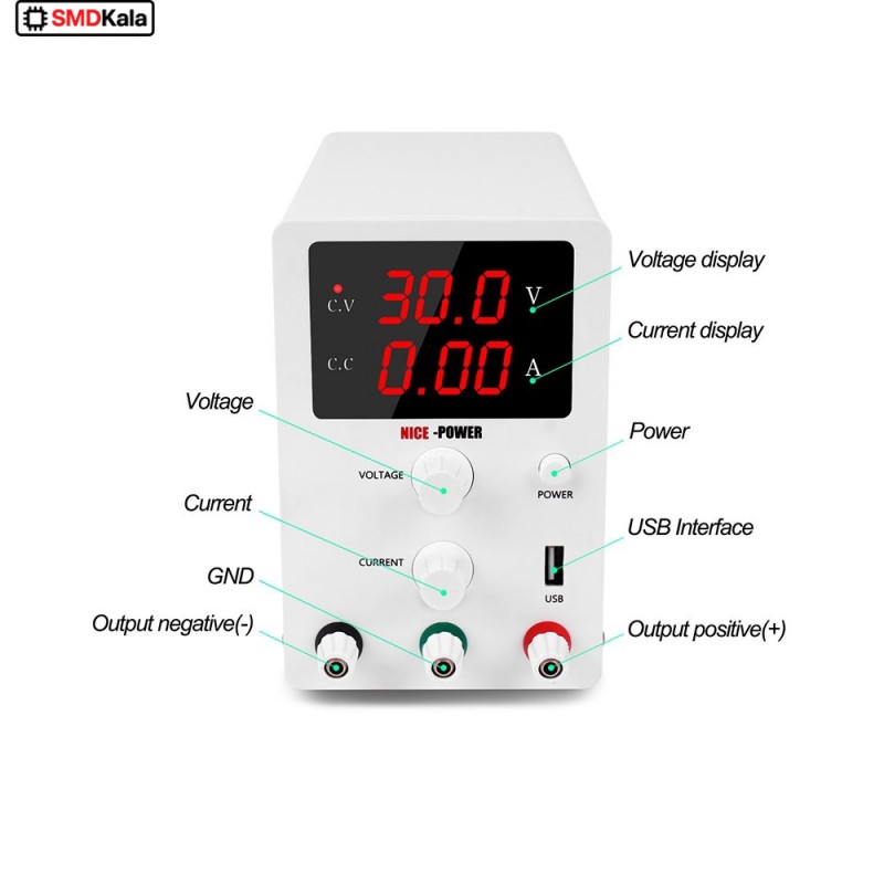 منبع تغذیه دیجیتال 0 تا 30 ولت 10 آمپر NICE-POWER مدل R-SPS3010