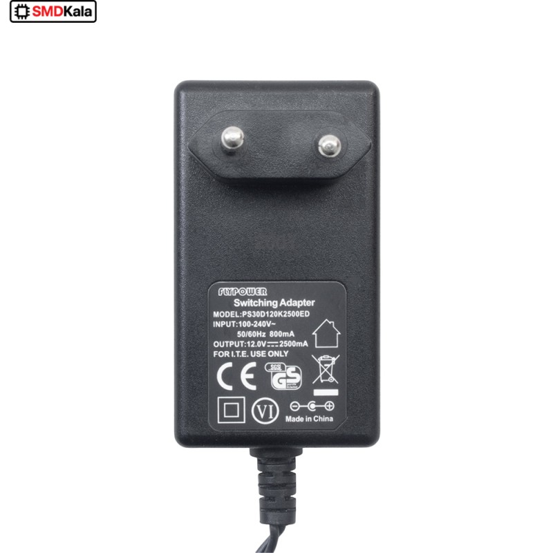 آداپتور 12 ولت 2.5 آمپر دیواری 12V-2.5A مارک FlyPower