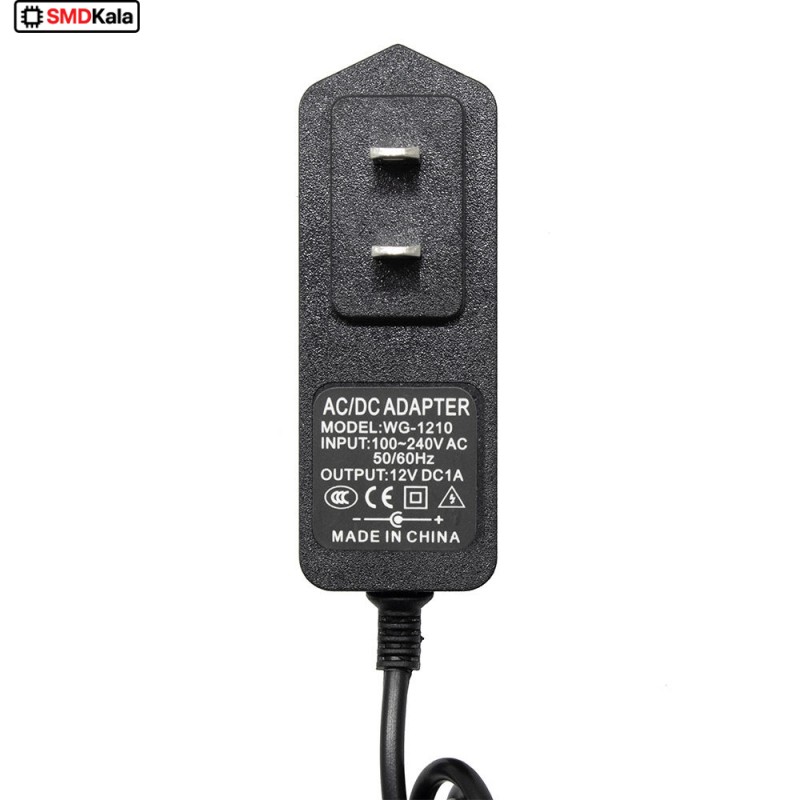 آداپتور 12 ولت 1 آمپر دیواری 12V-1A دوشاخه آمریکایی