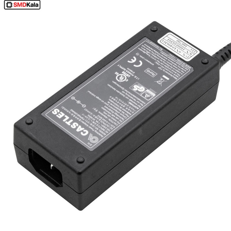 آداپتور 9 ولت 4 آمپر بین راهی 9V-4A سرفیش سوزنی مارک Castles