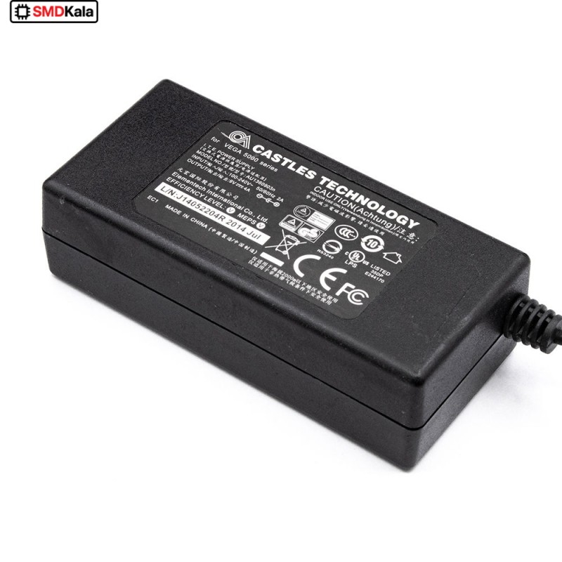 آداپتور 9 ولت 4 آمپر بین راهی 9V-4A سرفیش سوزنی مارک Castles