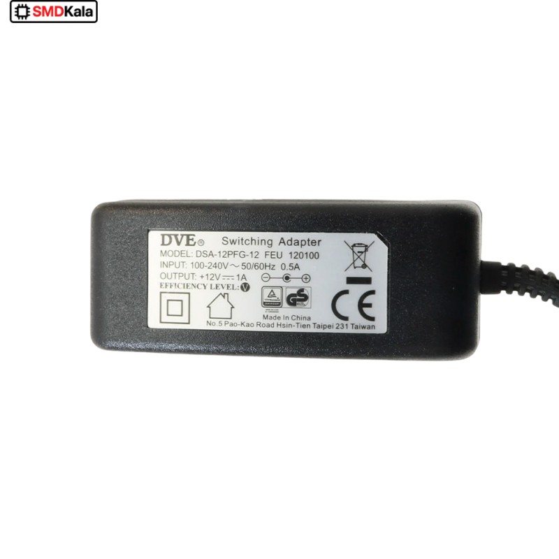 آداپتور 12 ولت 1 آمپر دیواری 12V-1A مارک DVE