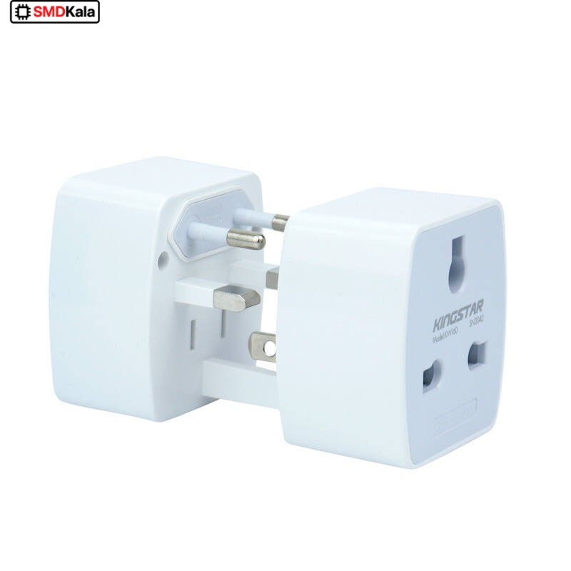دوشاخه تبدیل سه به دو یونیورسال KINGSTAR مدل KW160