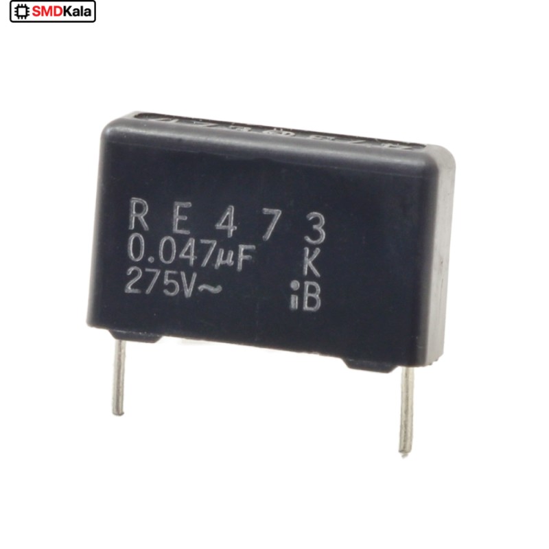 خازن MPX نویزگیر 0.047uF / 275V کلاس X2 مارک OKAYA مدل RE473