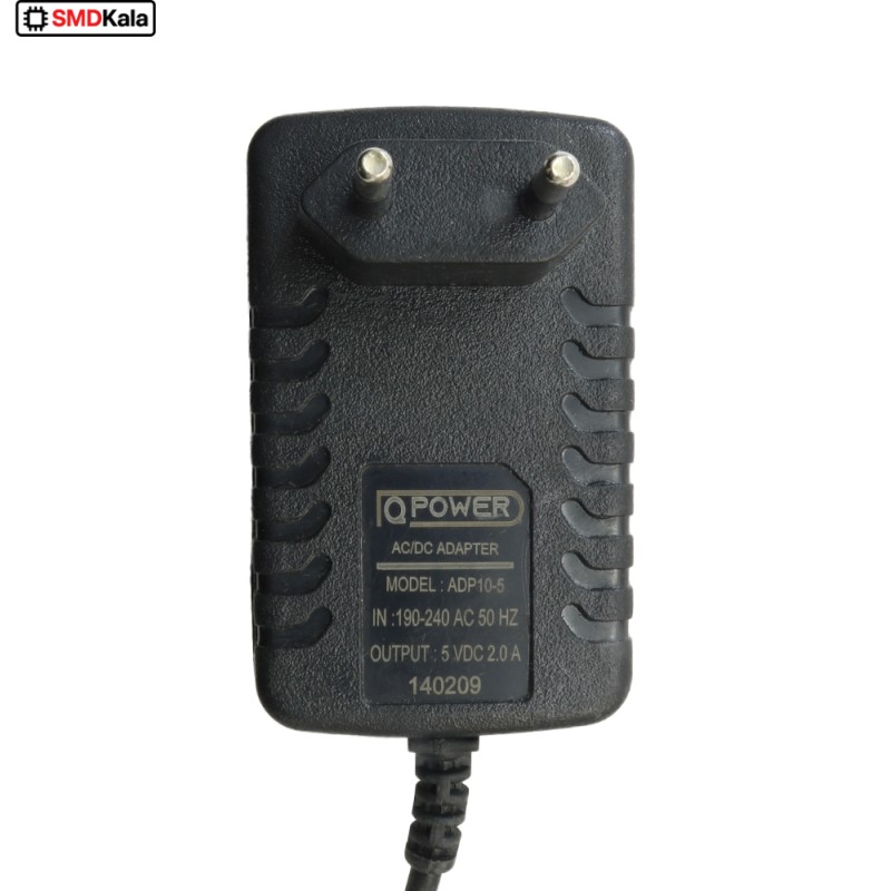 آداپتور 5 ولت 2 آمپر دیواری 5V-2A خروجی MICRO USB مارک QPOWER