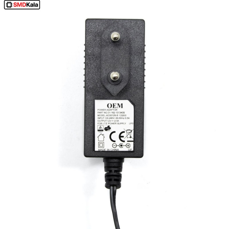 آداپتور 12 ولت 2 آمپر دیواری 12V-2A مارک OEM