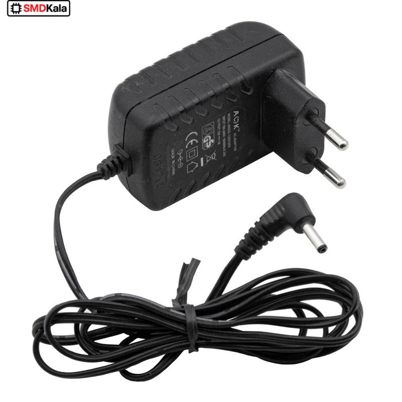 آداپتور 12 ولت 1 آمپر دیواری 12V-1A سرفیش سوزنی مارک AOK