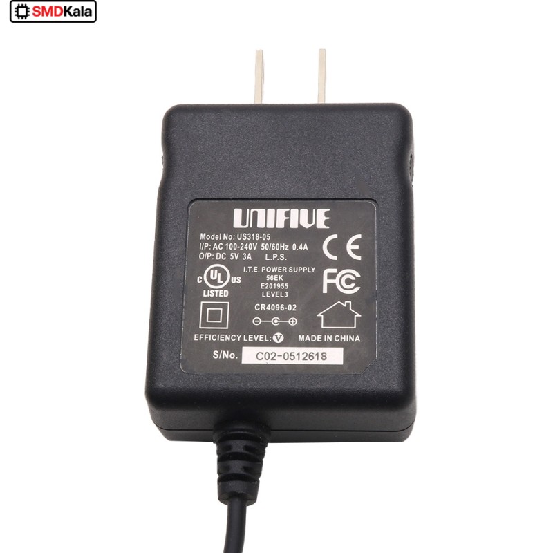 آداپتور 5 ولت 3 آمپر دیواری 5V-3A مارک UNIFIVE