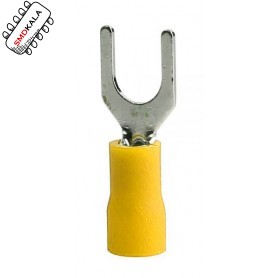 سرسیم دوشاخ روکش دار زرد مدل SV5.5-6 بسته100 تایی