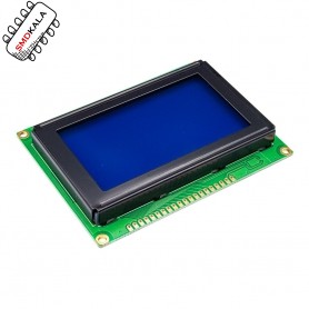نمایشگر GLCD 64x128 گرافیکی بک لایت آبی با درایور KS108 فریم بزرگ