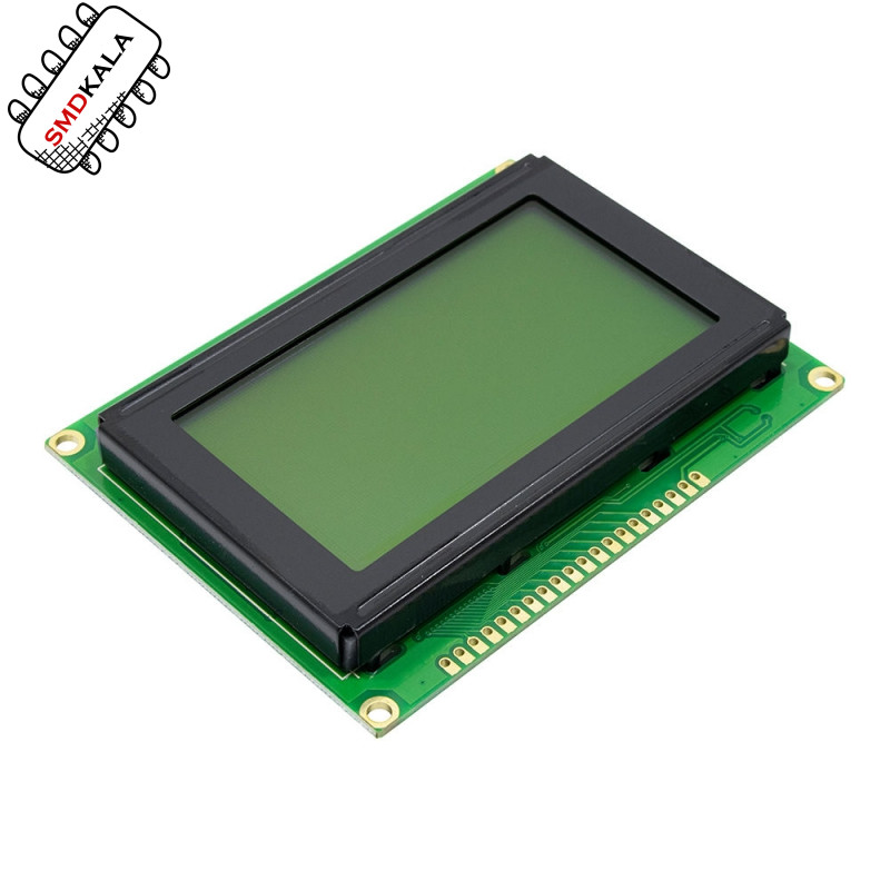 نمایشگر GLCD 64x128 گرافیکی بک لایت سبز با درایور KS108 فریم بزرگ