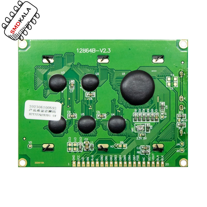 نمایشگر GLCD 64x128 گرافیکی بک لایت آبی با درایور ST7920