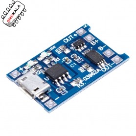 ماژول شارژر باتری لیتیومی 1 آمپر TP4056 دارای محافظ با ورودی Micro USB