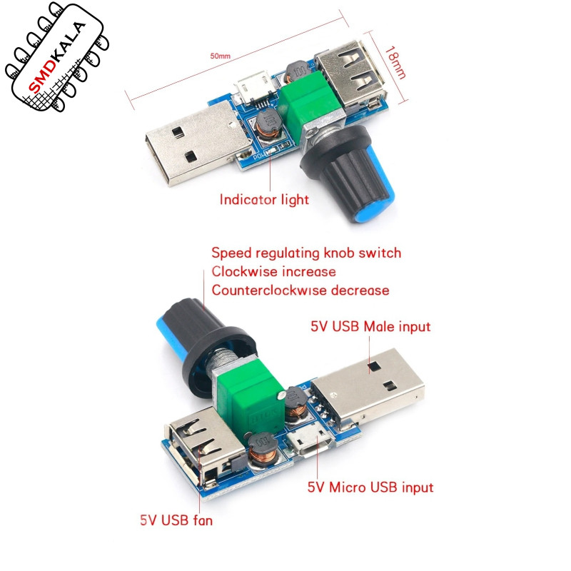 ماژول کنترل سرعت فن با ورودی و خروجی USB مدل HW-602