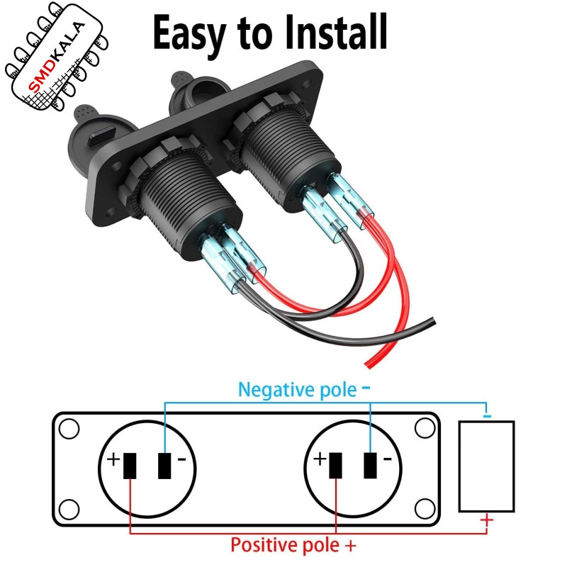 شارژر USB خودرویی روپنلی دوبل فندکی و دو خروجی فست شارژ QC3.0 با ON/OFF لمسی