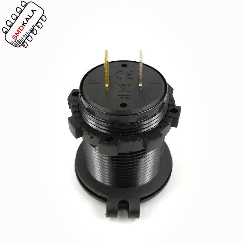 شارژر USB خودرویی روپنلی گرد قرمز دو خروجی فست شارژ QC3.0 با ON/OFF لمسی و فیوز بین راهی