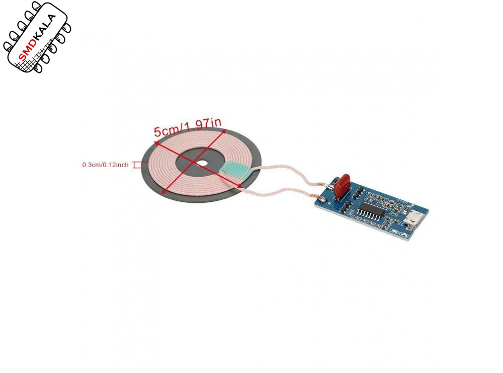 ماژول شارژر وایرلس 5W مدل HW-225 به همراه صفحه کویل شارژ