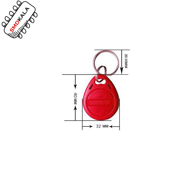 تگ RFID 125KHZ قرمز مدل جاکلیدی