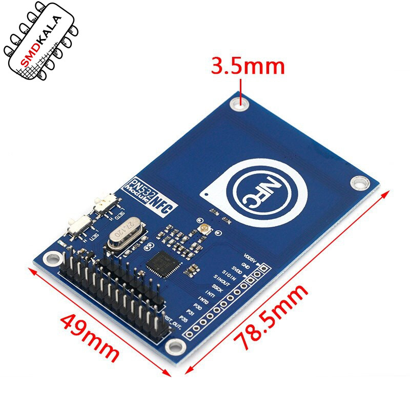 ماژول NFC دارای قابلیت خواندن و نوشتن با فرکانس 13.56Mhz سازگار با رزبری پای