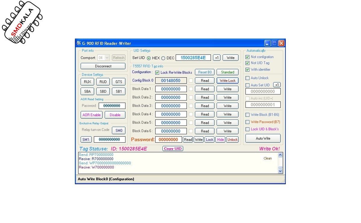 ماژول خواندن و نوشتن RFID R/W 125KHZ مدل G900