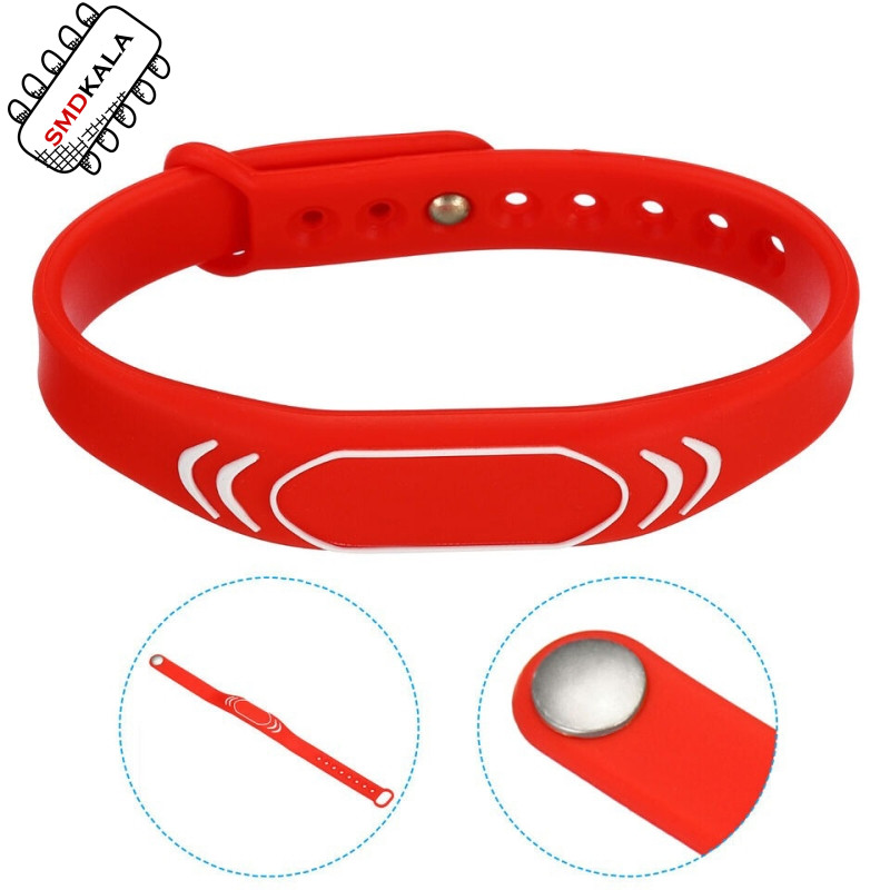 تگ RFID دستبندی سیلیکونی 125KHZ طرح شیائومی رنگ قرمز