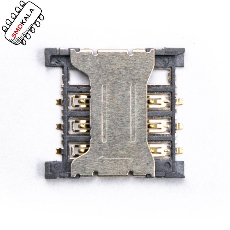 سوکت سیم کارت میکرو 6PIN پلاستیکی با هولدر فلزی
